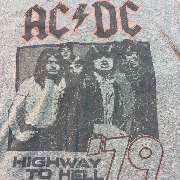 AC/DC Gray Highway to Hell 79 Tee 1870 - Picture 2 of 3